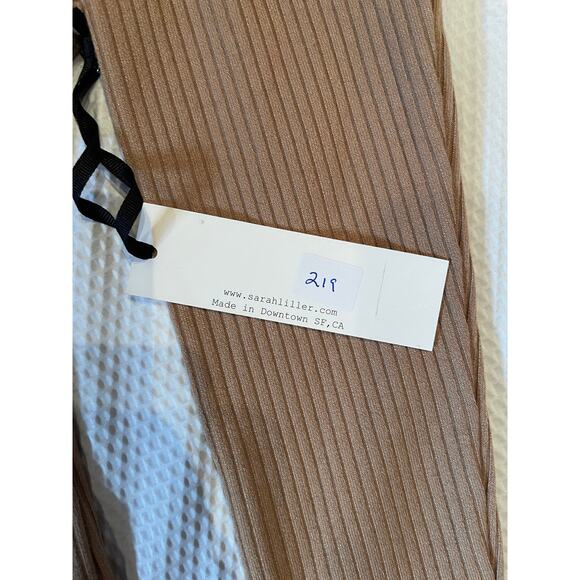 NWT Sarah Liller San Francisco Tan / Brown Ribbed Long Sleeve Dress $219 MSRP - Picture 7 of 8